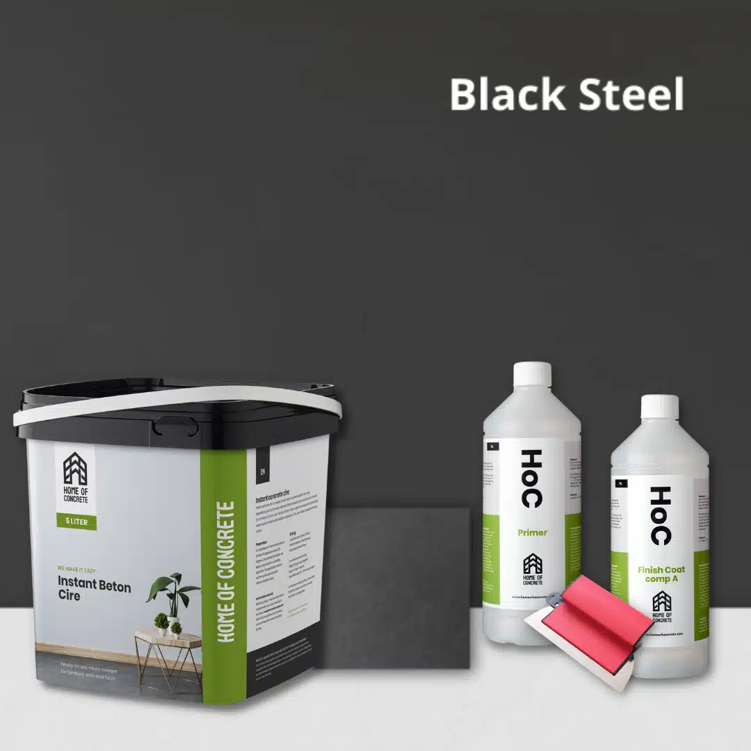 Black Steel Beton Ciré - 10m2 set